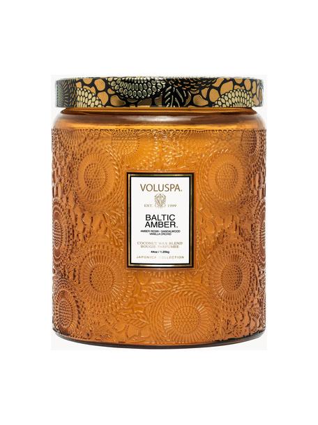 Bougie parfumée artisanale à deux mèches Japonica Collection (résine ambre, bois de santal, cèdre & orchidée vanille), Résine ambre, bois de santal, cèdre & orchidée vanille, Ø 13 x haut. 16 cm