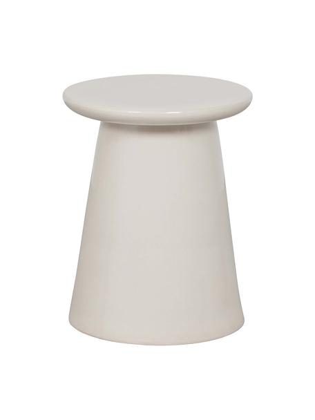 Tavolino fatto a mano in ceramica bianca Button, Ceramica, Bianco, Ø 35 x Alt. 45 cm