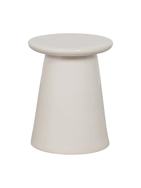 Tavolino fatto a mano in ceramica Button, Ceramica, Bianco, Ø 35 x Alt. 45 cm