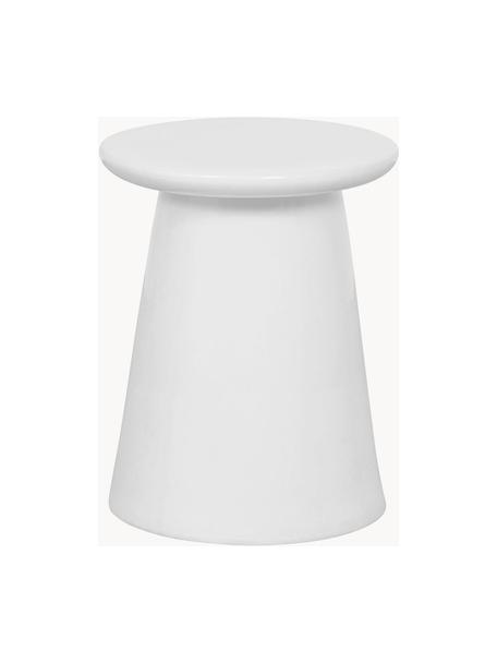 Ręcznie wykonany stolik pomocniczy z ceramiki Button, Ceramika, Biały, Ø 35 x W 45 cm