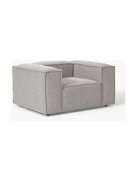 Fotel bouclé Lennon, Tapicerka: bouclé (100% poliester) D, Stelaż: lite drewno sosnowe z cer, Nogi: tworzywo sztuczne, Jasnoszary bouclé, S 130 x W 101 cm