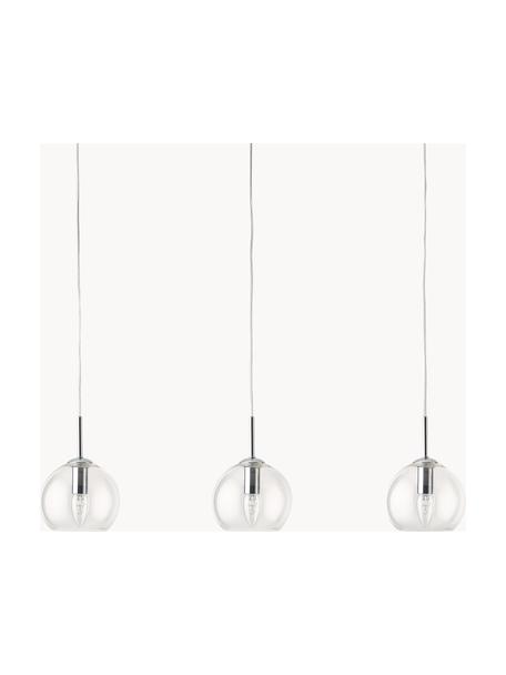 Lámpara de techo grande Hamilton, Estructura: metal cromado, Anclaje: metal cromado, Cable: plástico, Transparente, An 81 x Al 13 cm