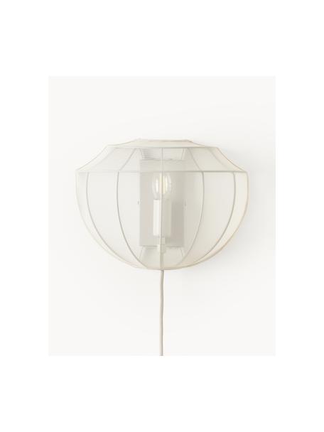 Wandlamp Beau van netstof met stekker, Lamp: vermessingd metaal, Goudkleurig, B 30 x H 22 cm