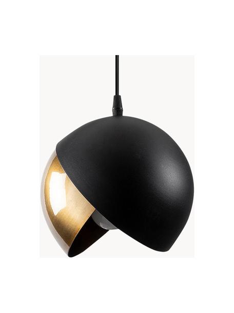 Kleine hanglamp Berceste-goudkleurig, Lampenkap: gecoat metaal, Goudkleurig, zwart, Ø 20 cm