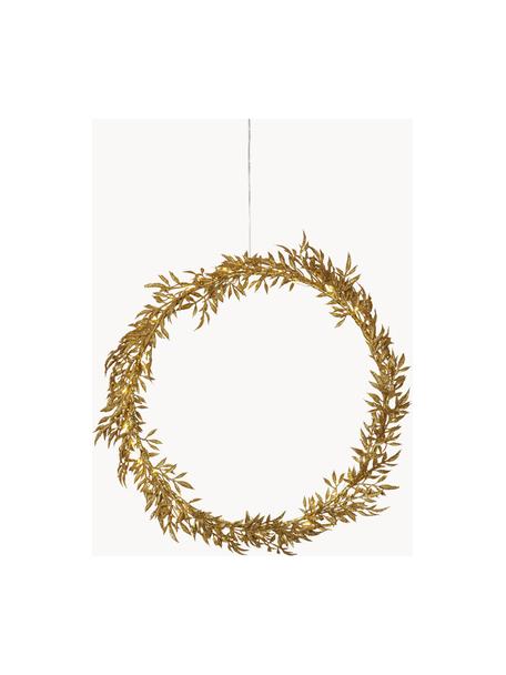 Beleuchteter Weihnachtskranz Elegant mit Timerfunktion, Metall, beschichtet, Goldfarben, Ø 44 cm