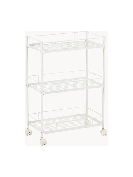 Carrello da portata con ruote Aga, Metallo rivestito, Bianco, Larg. 45 x Alt. 65 cm