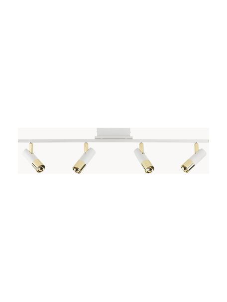 Faretti a LED da soffitto Bobby-Gold, Paralume: metallo verniciato a polv, Baldacchino: metallo verniciato a polv, Struttura: metallo verniciato a polv, Bianco, dorato, Larg. 86 x Alt. 13 cm
