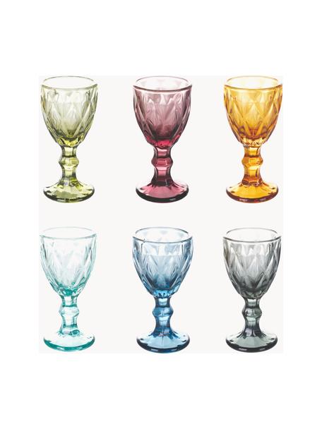 Borrelglaasjes Prisma met structuurpatroon, 6-delig, Glas, Meerkleurig, Ø 5 x H 11 cm, 40 ml