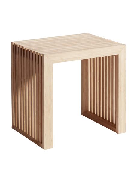 Moderní stolička z bambusu Rib, Broušený a olejovaný bambus, Hnědá, Š 45 cm