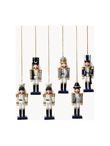 Figurines de Noël en forme de casse-noisette en bois Moustache , 5 élém., Bois, Multicolore, haut. 13 cm