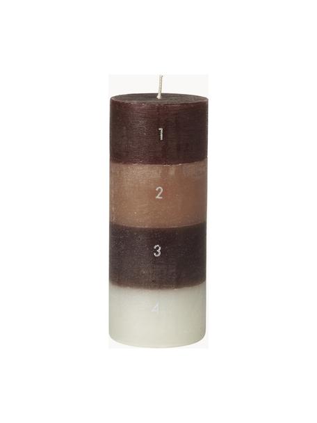 Adventskalenderkaars Helfarvet, Paraffine, Bruin, beige, Ø 7 x H 17 cm