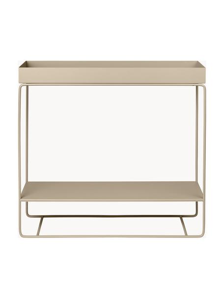 Portavaso con ripiano Plant Box, Ferro verniciato a polvere, Beige chiaro, Larg. 80 x Alt. 75 cm