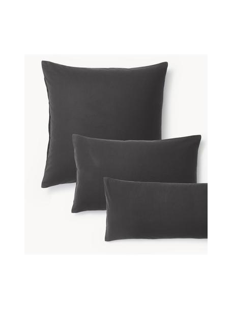 Poszewka na poduszkę z flaneli Biba, Antracytowy, S 40 x D 80 cm