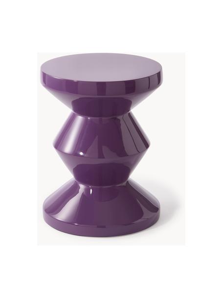 Table d'appoint ronde Zig Zag, Plastique, laqué, Lilas, Ø 36 x haut. 46 cm