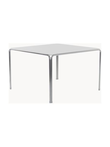 Mesa de comedor Dayton, 120 x 120 cm, Tablero: tablero de fibras de dens, Estructura: metal recubierto, Blanco Off White, plateado, An 120 x Al 120 cm