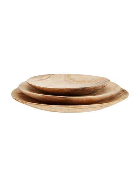 Sada nádobí z dřeva paulovnie Sandry, 3 díly, Olejované dřevo paulovnie, Dřevo paulovnie, Sada s různými velikostmi