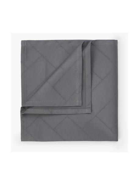 Servetten Tiles, 4 stuks, 100% katoen, Antraciet, B 45 x L 45 cm