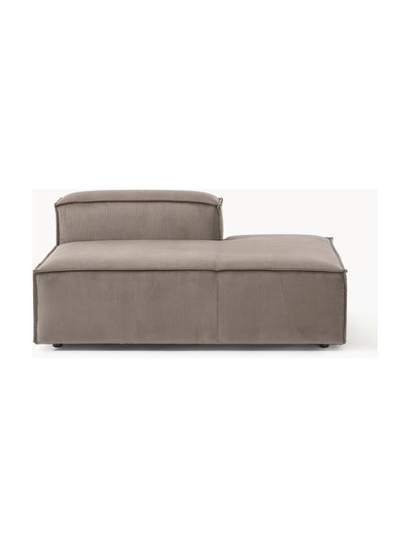 Ottomane-Modul Lennon aus Cord, Bezug: Cord (92 % Polyester, 8 %, Gestell: Massives Kiefernholz, Spe, Cord Taupe, B 150 x T 123 cm, Rückenlehne rechts