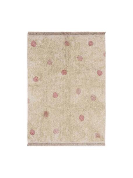 Tappeto per bambini tessuto a mano Hippy Dots, Retro: 100% cotone, Beige chiaro, rosa cipria, Larg. 120 x Lung. 160 cm (taglia S)