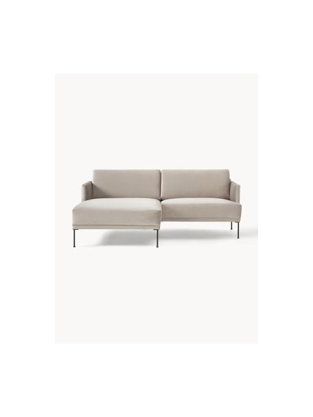 Módulo intermedio Sofia, Tapizado: terciopelo (100% poliéste, Estructura: madera de pino maciza con, Patas: metal con pintura en polv, Terciopelo greige, An 198 x F 152 cm, chaise longue izquierda