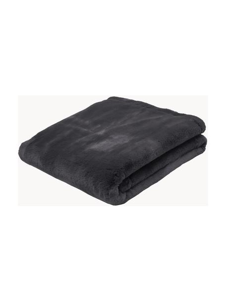 Deka z umelej kožušiny Mette, Antracitová, Š 150 x D 200 cm