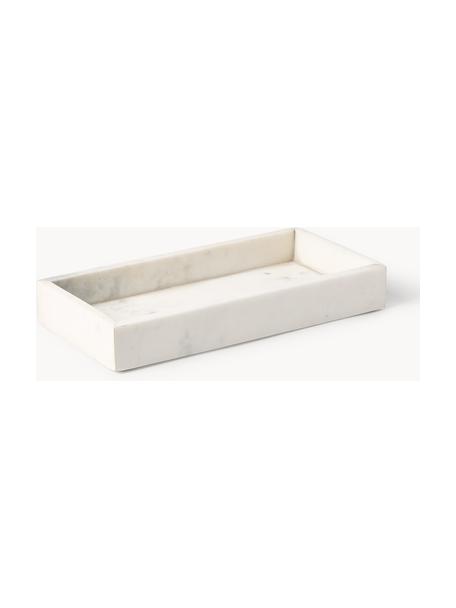 Vassoio decorativo piccolo in marmo Venice, Marmo, Bianco marmorizzato, Larg. 30 x Prof. 15 cm