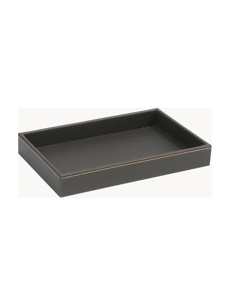 Decoratieve schaal Server, Frame: MDF, Bekleding: polyurethaan, Dienblad: bruin<br>Naden: beige, B 23 x D 14 cm