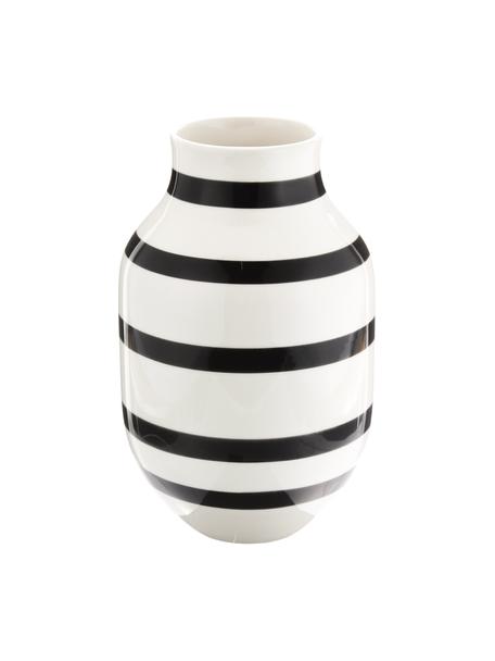 Große handgefertigte Deko-Vase Omaggio, Keramik, Schwarz, Weiß, Ø 20 x H 31 cm