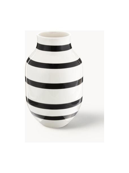 Große handgefertigte Keramik-Vase Omaggio, H 31 cm, Keramik, Schwarz, Weiß, Ø 20 x H 31 cm