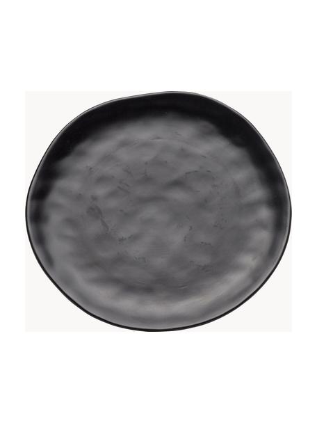 Assiettes plates Organic, 4 pièces, Grès cérame, Noir, Ø 26 cm