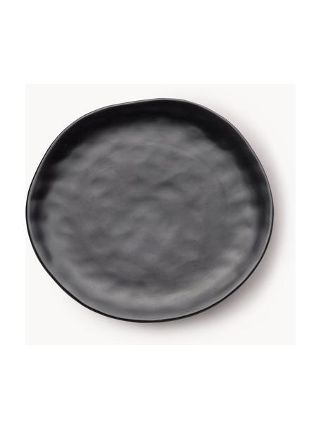 Assiettes plates Organic, 4 pièces, Grès cérame, Noir, Ø 26 cm