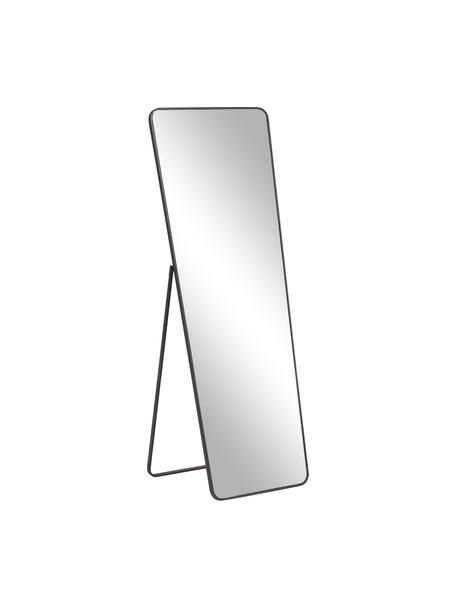 Standspiegel Nyah mit schwarzem Metallrahmen, Rahmen: Metall, beschichtet, Spiegelfläche: Spiegelglas, Schwarz, 64 x 170 cm
