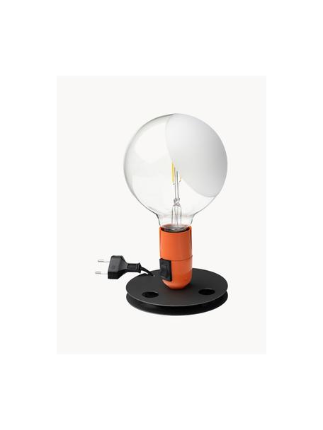 Kleine Tischlampe Lampadina, Lampenschirm: Glas, Orange, Ø 15 x H 25 cm