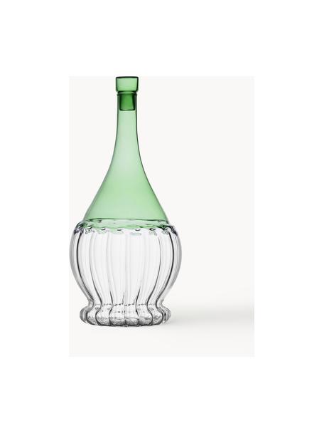 Carafe artisanale Garden Picnic, 1,8 L, Verre borosilicate, Transparent, vert clair, 1,8 L