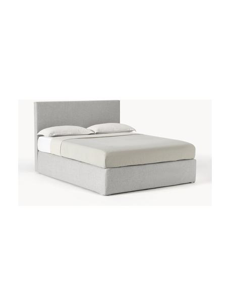 Boxspringbed Eliza, Bekleding: 100% polyester Met 35.000, Matras: 5-zones pocketvering, Geweven stof lichtgrijs, B 160 x L 200 cm, hardheidsgraad H2