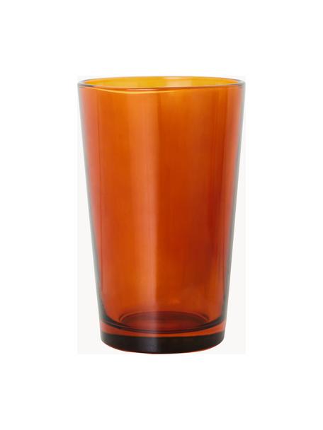 Waterglazen 70's, 4 stuks, Glas, Amberkleurig, transparant, Ø 9 x H 14 cm, 400 ml
