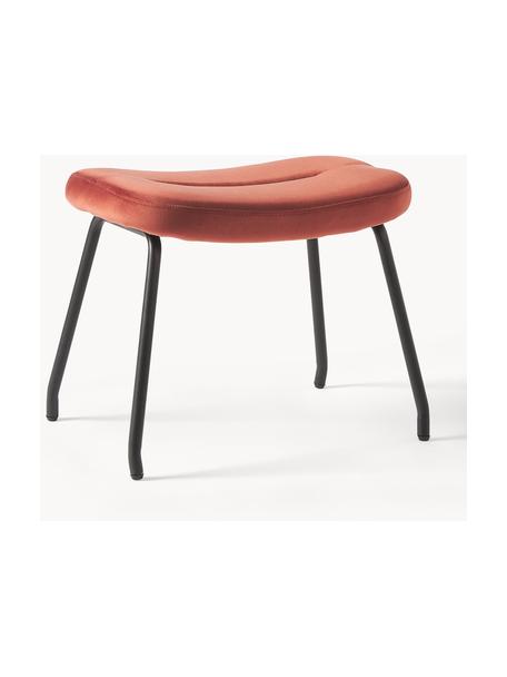 Sametová stolička s kovovými nohami Wing, Červená, černá, Š 50 cm, V 41 cm