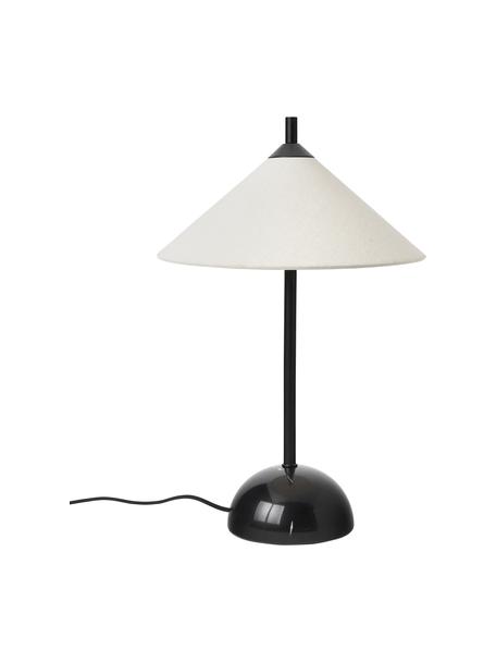 Lampada da tavolo con base in marmo Vica, Paralume: tessuto, Struttura: metallo rivestito, Nero marmorizzato, Ø 15 x Alt. 8 cm