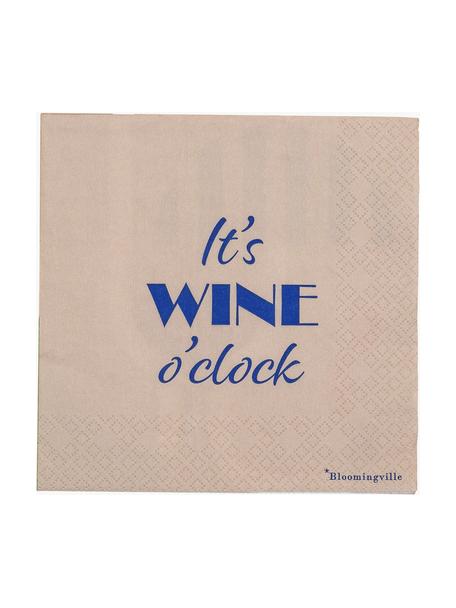 Servietten Wine, 20 Stück, Papier

Dieses Produkt wird aus nachhaltig gewonnenem, FSC®-zertifiziertem Holz gefertigt., Royalblau, Peach, Mehrfarbig, B 33 x L 33 cm