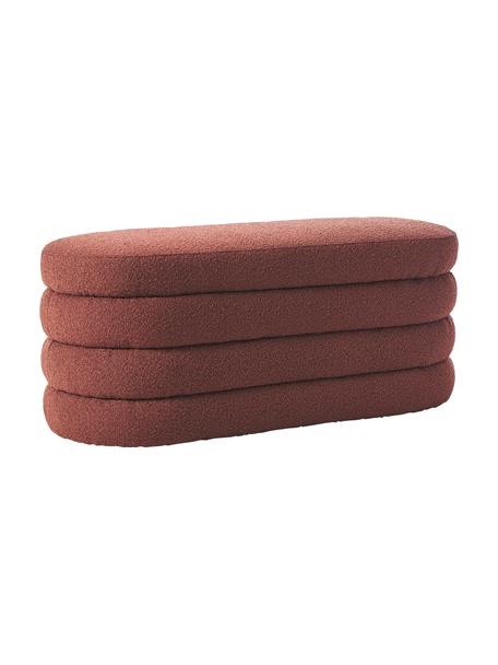 Ławka tapicerowana bouclé Alto, Tapicerka: bouclé (100% poliester) D, Stelaż: lite drewno sosnowe, skle, Brązowy bouclé, S 110 x W 47 cm
