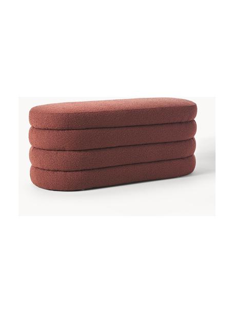 Čalouněná bouclé lavice Alto, Vínově červená, Š 110 cm, V 47 cm