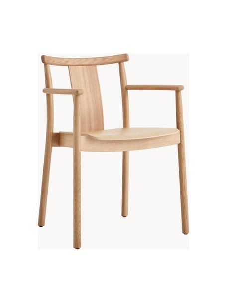 Židle s područkami z dubového dřeva Merkur, Dubové dřevo, překližka, Dubové dřevo, Š 46 cm, H 52 cm