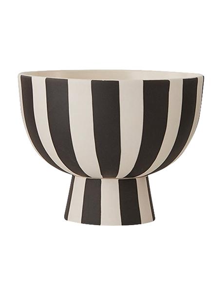 Portafrutta fatta a mano  Toppu, Gres, Bianco, nero, Ø 13 x Alt. 10 cm