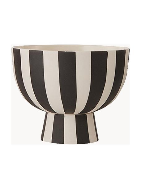 Frutero artesanal Toppu, Cerámica de gres, Blanco, negro, Ø 13 x Al 10 cm