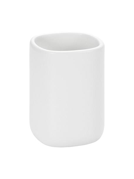 Vaso cepillo de dientes Wili, Cerámica, Blanco, Ø 7 x Al 11 cm