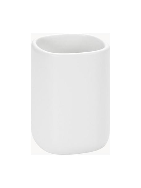 Porta spazzolini in ceramica Wili, Ceramica, Bianco, Ø 7 x Alt. 11 cm