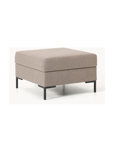 Pouf avec rangement Luna, Tissu taupe, noir, larg. 77 x haut. 49 cm