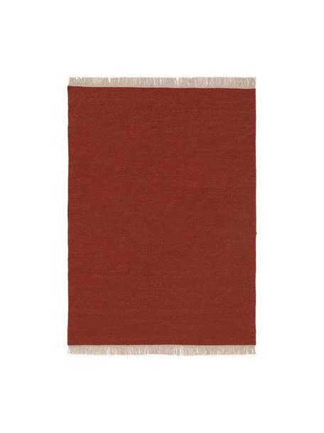 Ręcznie tkany dywan z wełny Liv, 80% wełna, 20% bawełna

Włókna dywanów wełnianych mogą nieznacznie rozluźniać się w pierwszych tygodniach użytkowania, co ustępuje po pewnym czasie, Rdzawoczerwony, S 120 x D 170 cm (Rozmiar S)