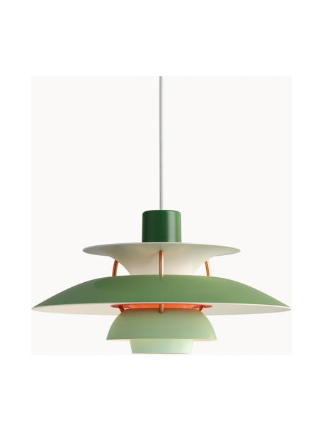 Lámpara de techo PH 5, tamaños diferentes, Pantalla: metal recubierto, Cable: cubierto en tela, Verde claro, verde oscuro, dorado, Ø 30 x Al 16 cm