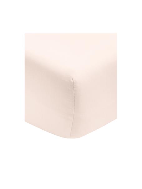 Sábana bajera de satén de algodón ecológico Premium, Rosa, Cama 160 cm (160 x 200 cm)